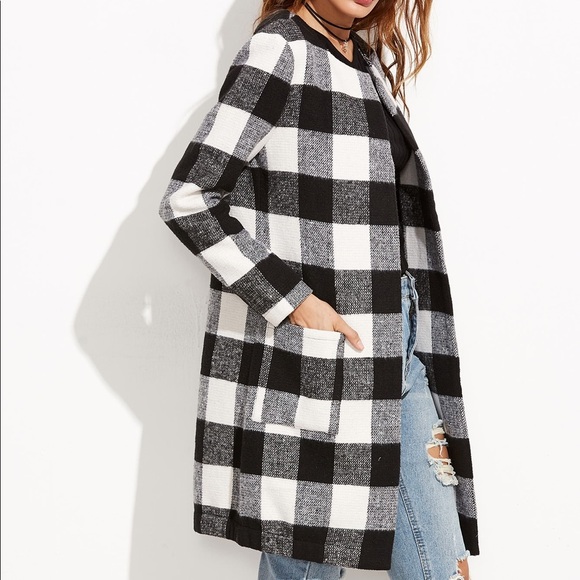 🆕checkered coat w/pockets - Picture 7 of 8